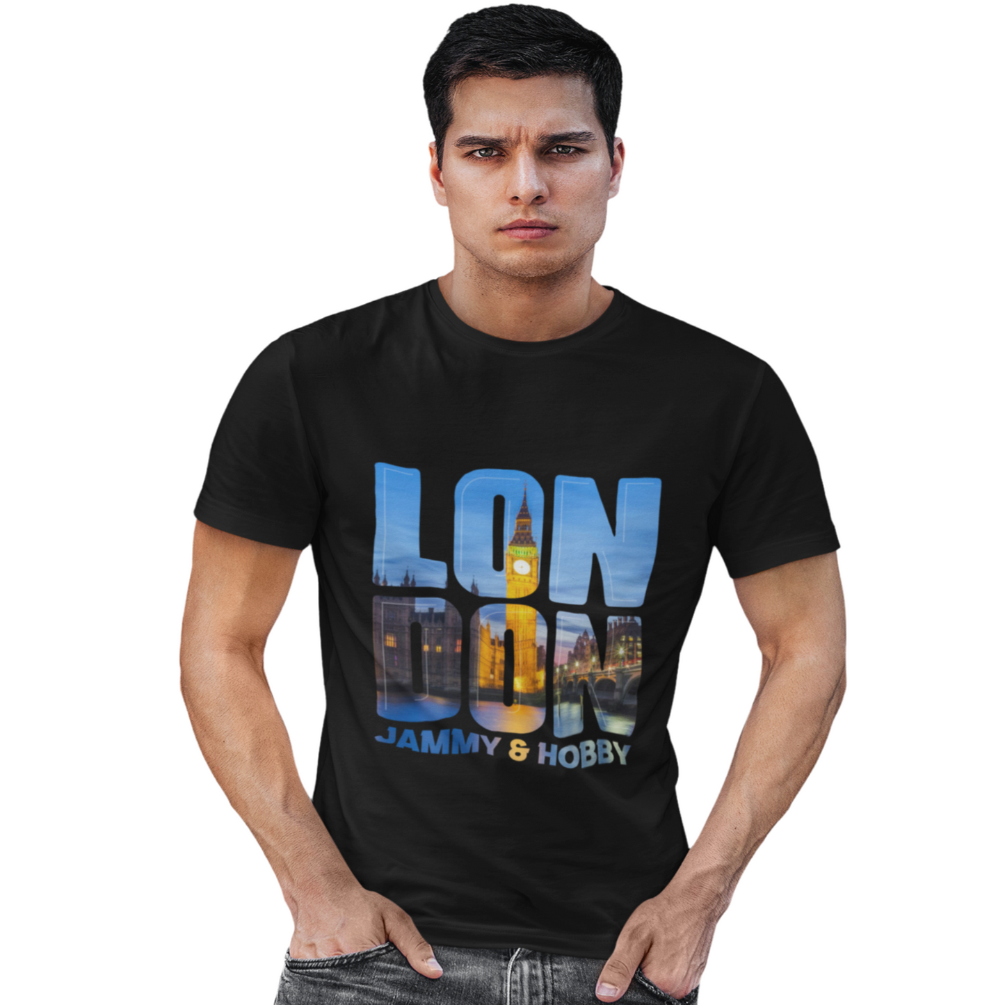 London Men's Round Neck T-Shirt (Black)