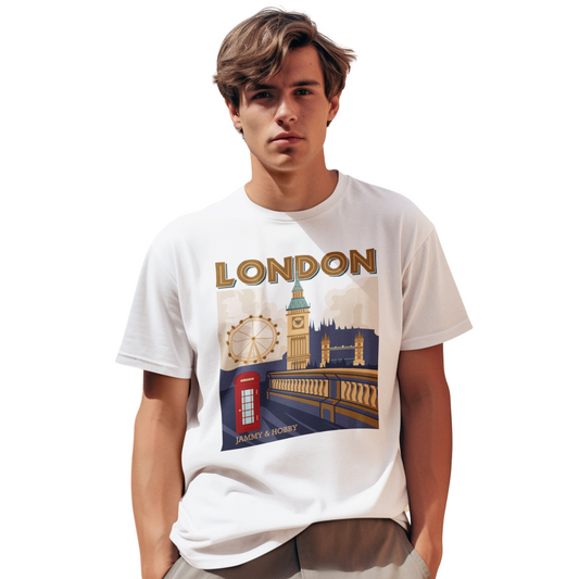 London World Men's Round Neck T-Shirt (White)