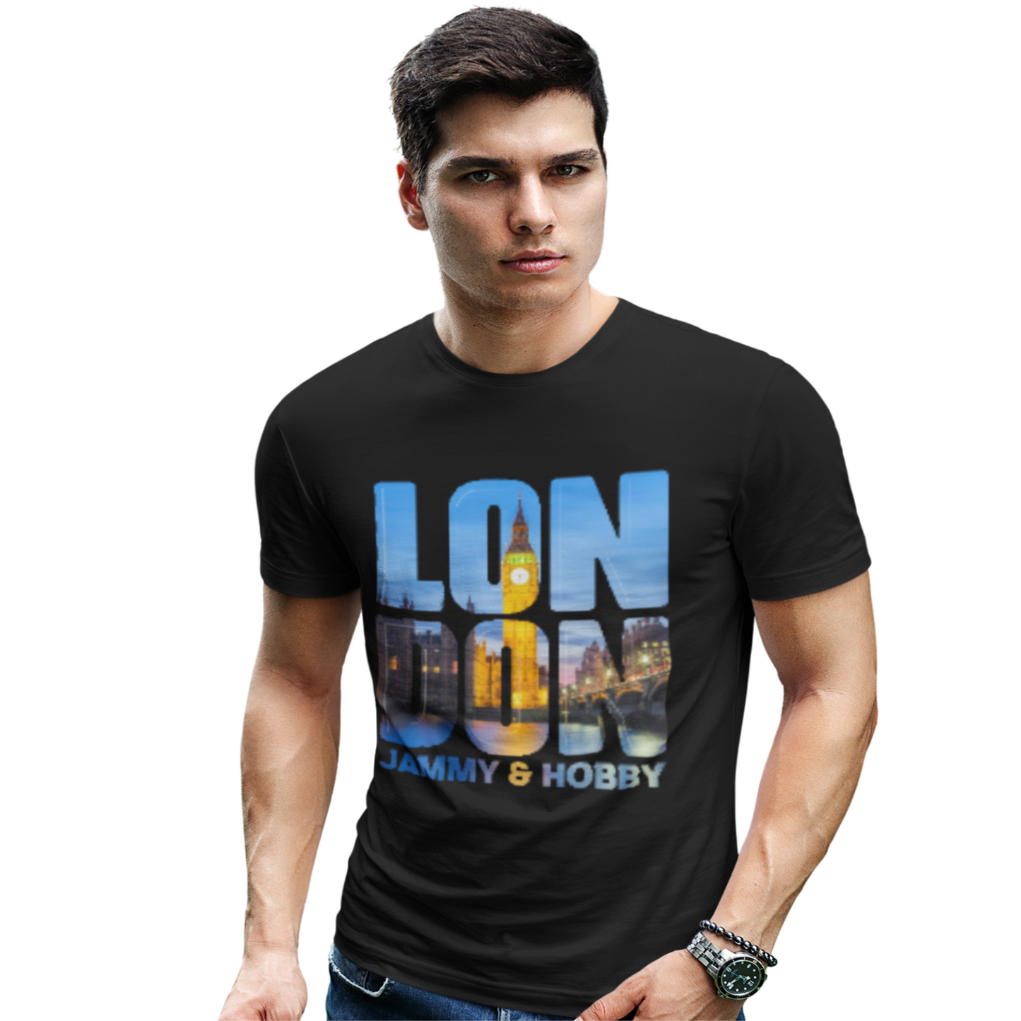 London Men's Round Neck T-Shirt (Black)