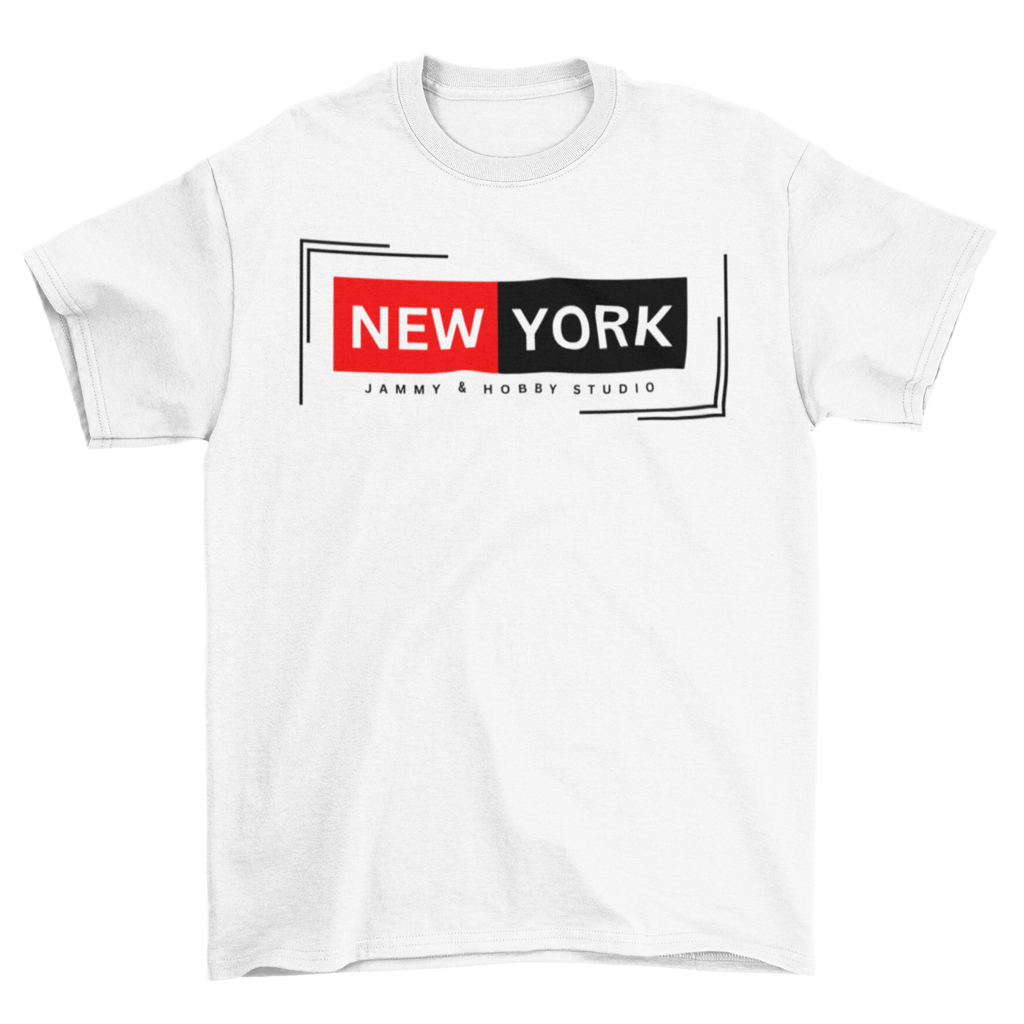 New York Style Men's Round Neck T-Shirt (White)