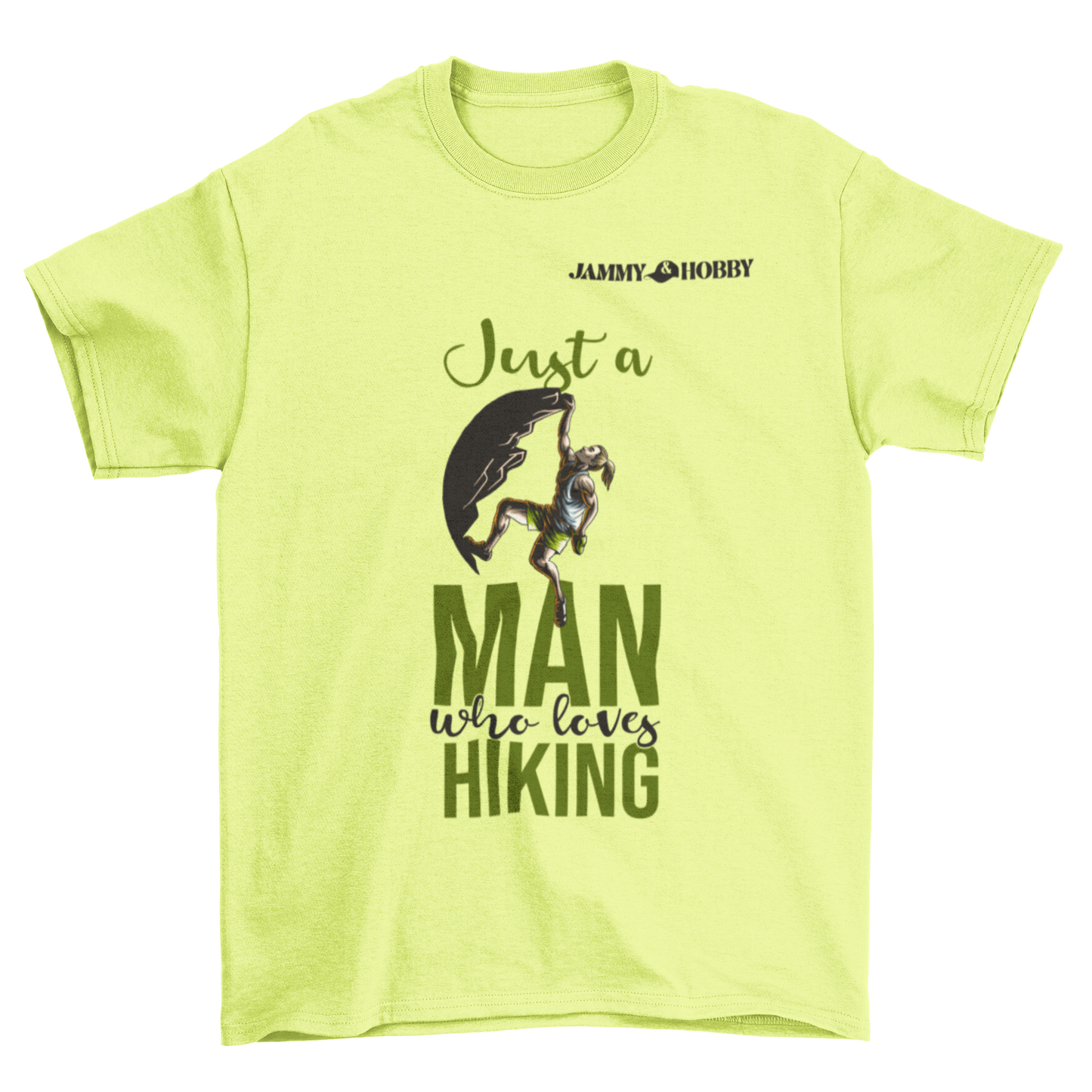 Hiking Adventure Men's Round Neck T-Shirt (Lemon Yellow)