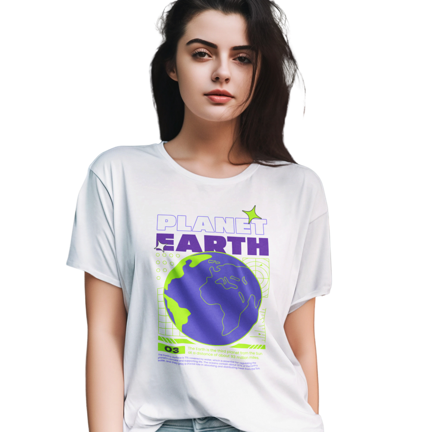 Jammy & Hobby's Space Science Women's Round Neck T-Shirt (White)