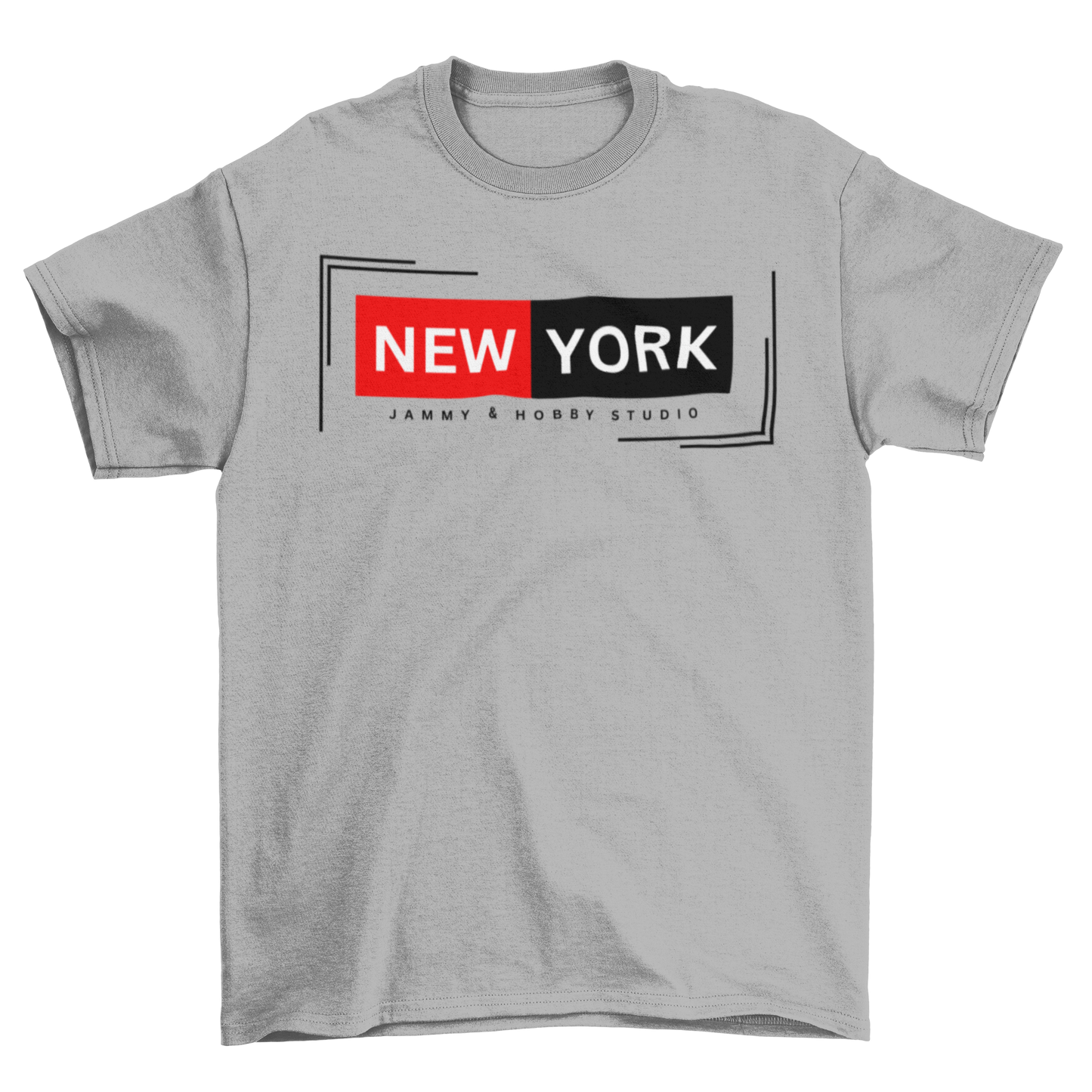 New York Style Men's Round Neck T-Shirt (Grey)