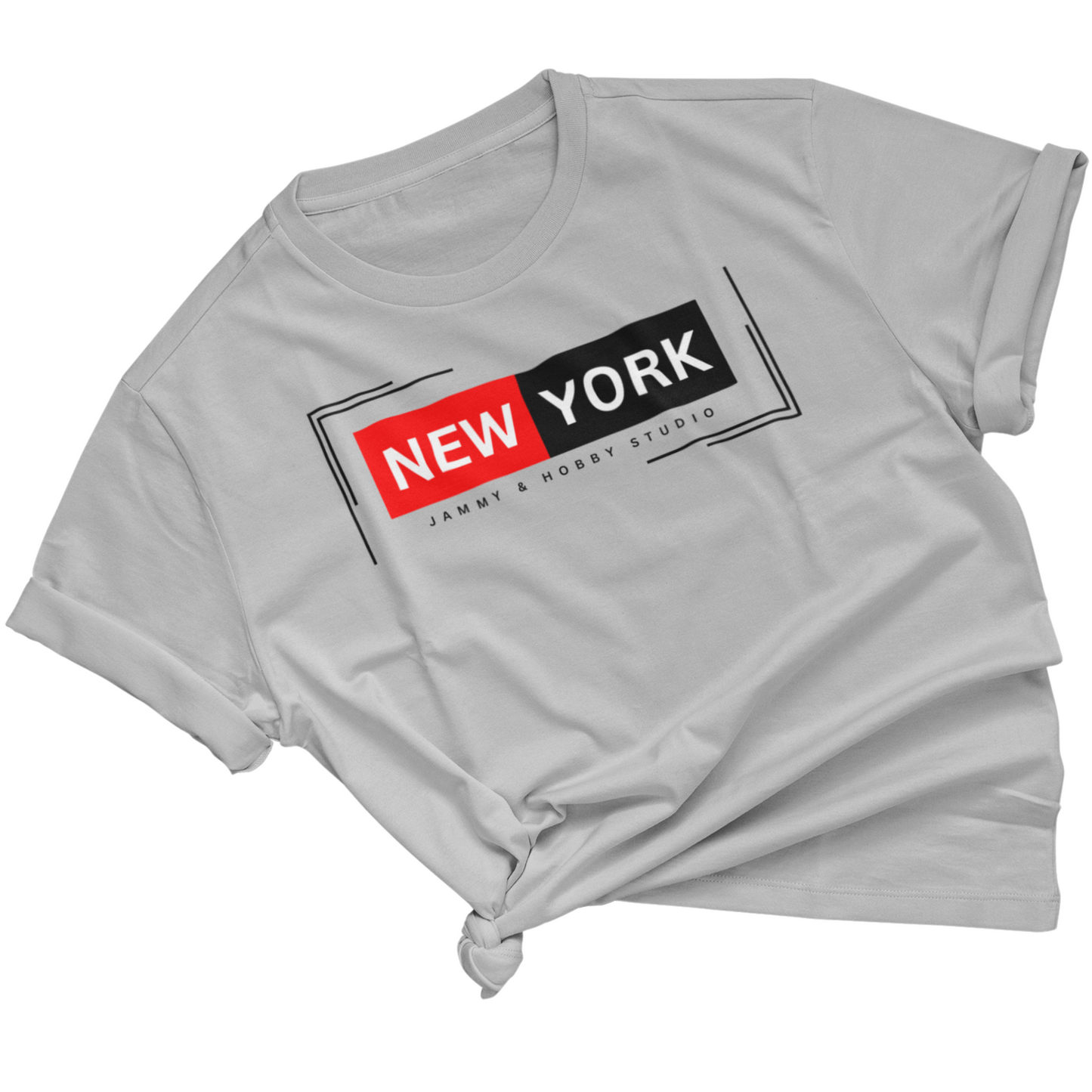 New York Style Men's Round Neck T-Shirt (Grey)